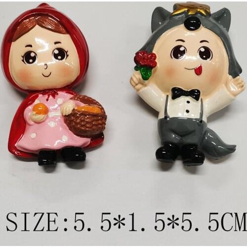 Amazonas Hot Selling Home Decoration Sticker Grimms Fairytales Big Grey Wolf Little Red Hat Fridge Magnet Message Paper Holder