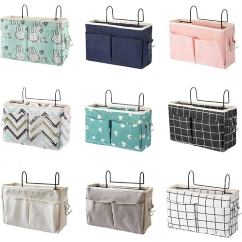 Bedside Storage Bags Crib Bed Side Pouch Hanging Caddy Bedside Toys Storage Organizer Nappy Holder Pockets Crib Accessories Bags