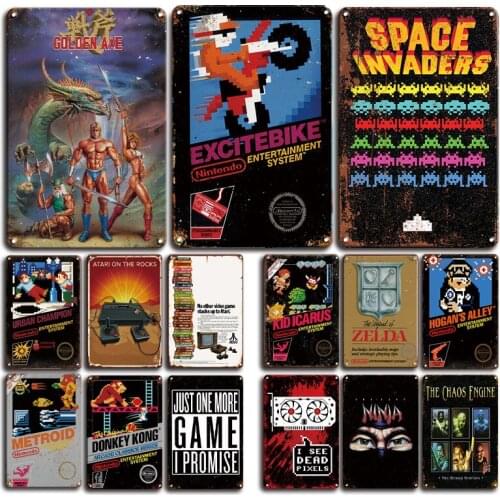 Video Game Metal Poster Tin Sign Vintage Super Mario Wall Stickers Man Cave Gamer Room Decor Plaque Metal Signs Decorative Plate