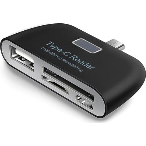 Multi-function 4 In 1 OTG/TF/SD Smart Card Reader with Type-C Charge Port for Samsung for Phone