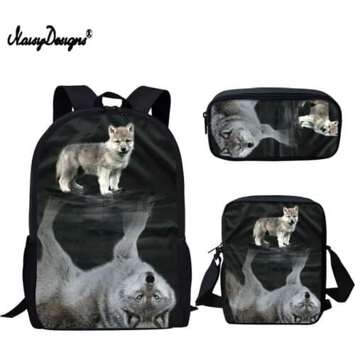 NOISYDESIGNS Funny Animal Reflection Print School Bag Fashion School Backpack for Teenagers Boys Girls Schoolbags Kid Backpacks