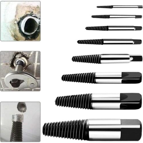 8PCS Screw Extractor Tools Broken Screw Remove Take Out The Broken Pipe Drill Bits
