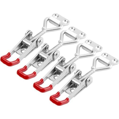 4-Pack Pull Latch-Metal Adjustable Door Cabinet Box Case Toggle Latch Hasps - 360 Lbs Capacity (S)