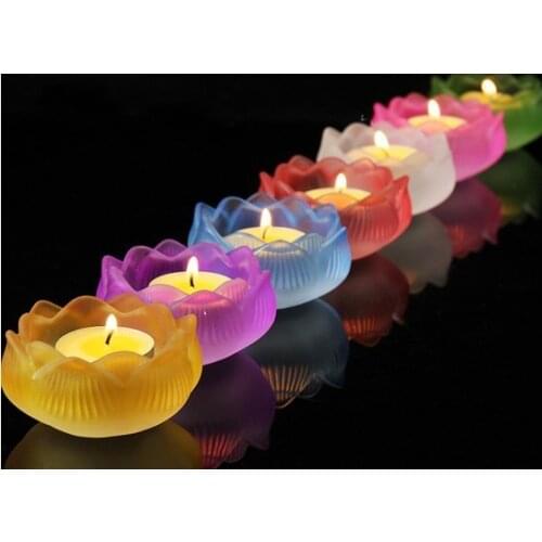 Seven-piece Set Selling Lotus Shape Butter Lamp Constellation Seven Star Cup Buddhist Supplies Changming Lamp Glass Candlestick
