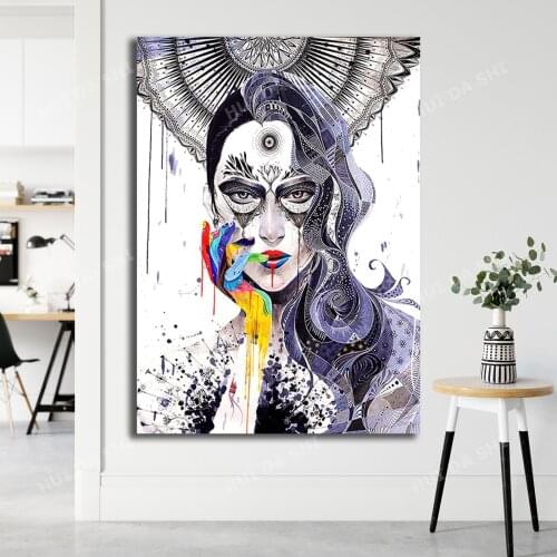 Minjae Lee Wall Art,Decor, Colorful Painting, Girl Print,Abstract Woman Artwork, Wizards Woman, Illustration Art,Graffiti Art
