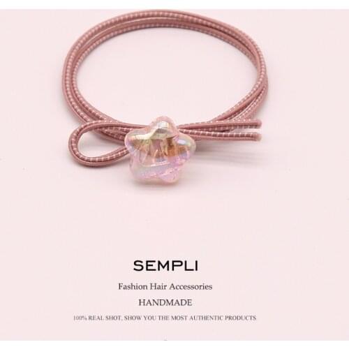 Nylon Rubber Bands Handmade Elastic Hair Bands For Women Transparent Five Star Cute Rubber Headwear Accesorios mujer scrunchie