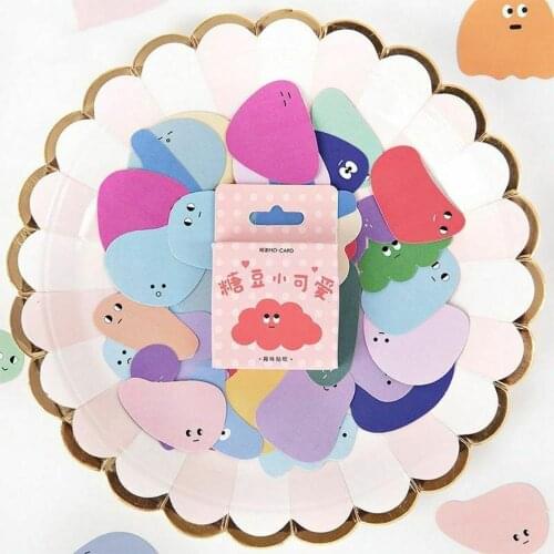 NEW 46PCS Lovely Beans Series Kawaii Cute Sticker Custom Stickers Diary Stationery Flakes Scrapbook DIY Decorative Stickers