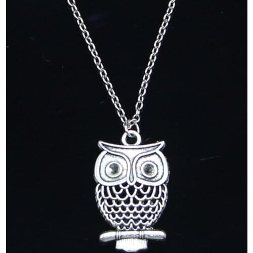 New Fashion Necklace 32x19mm hollow owl Pendants Short Long Women Men Colar Gift Jewelry Choker