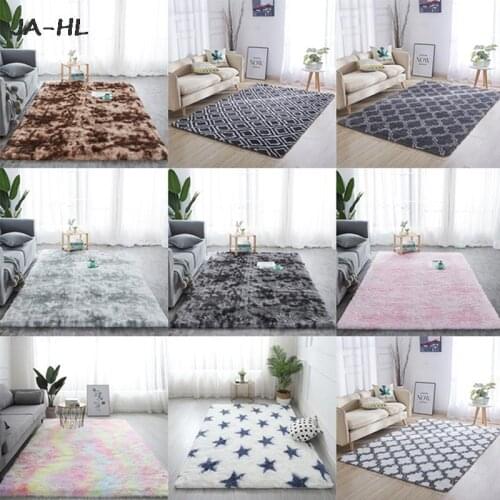 New Shaggy Tie-dye Carpet Printed Plush Floor Fluffy Mats Area Rug Living Room Mats 40*40cm
