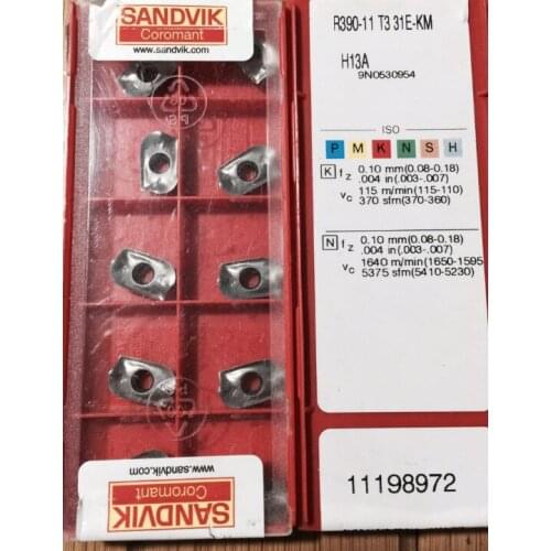 ORIGINAL 10PCS CARBIDE INSERT R390-11T331E-KM H13A