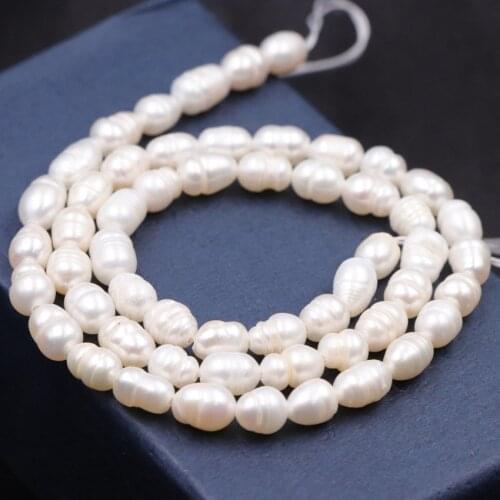 Freshwater White Pearls Rice Natural Pearl 5-6mm Loose Beads for Jewelry Making DIY Necklace Bracelet Accessories 13inch A681