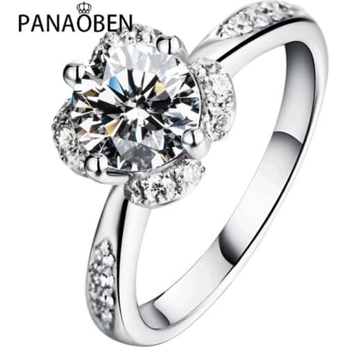 Eye-catching Unique Real 925 Sterling Silver Couple Ring for Women Luxury Exquisite Elegant Engagement Wedding Party Gift Lovely