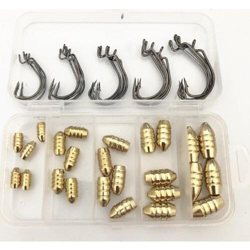 448D Professional Copper Bullet Weights Fishing Sinkers in Plastic Fishing Accessories Tackle Box 1.8g/3.5g/5g/7g/10g