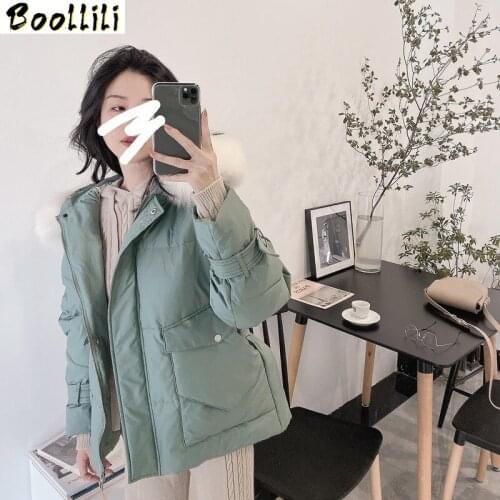 Boollili Duck Down Jacket Women Clothes 2020 Winter Coat Women Korean Fox Fur Collar Hooded Puffer Jacket Women Warm Parka