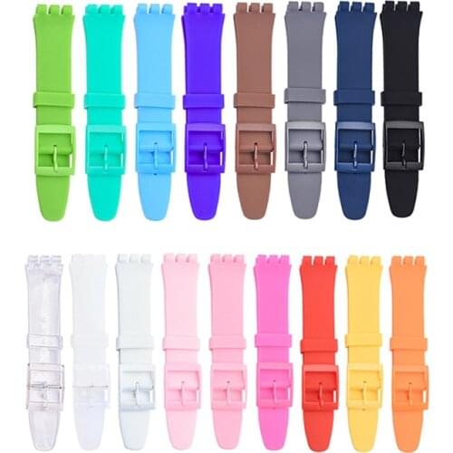 Candy Color Silicone Strap for Swatch 12mm 16mm 17mm 19mm 20mm Transparent Fashion Replacement Bracelet Band Watch Accessories