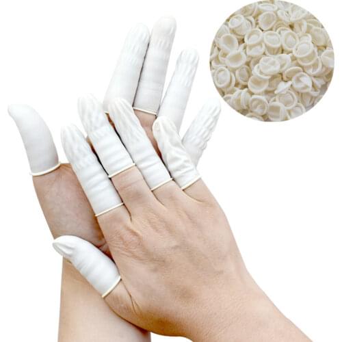 100pcs Disposable Anti Injured Finger Protection Rubber Nail Cover Latex Manicure Tattoo Gloves Antislip Latex Finger Nail
