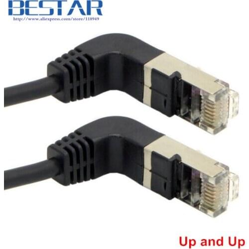 2 Elbow Up & Up Angled 90 Degree cat5e 8P8C FTP STP UTP Cat 5e Ethernet Network Cable RJ45 Lan Patch Cord 0.4m 1m 2m 3m 5m Angle