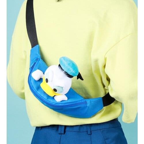 Cartoon Disney Judy Hopps Lotso Alien Waist Bag with Plush Doll Toys Oxford Single Shoulder Bag Gifts for Kids Girls