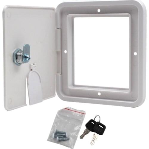 RV Heavy Duty Electric Cable Hatch Camper Power Cord Protect Cover with 2 Keys W 5.94 Inch, H 6.54 Inch