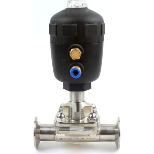 3/4" Stainless Steel 316L Tri-Clamp OD 50.5mm Sanitary Pneumatic Diaphragm valve