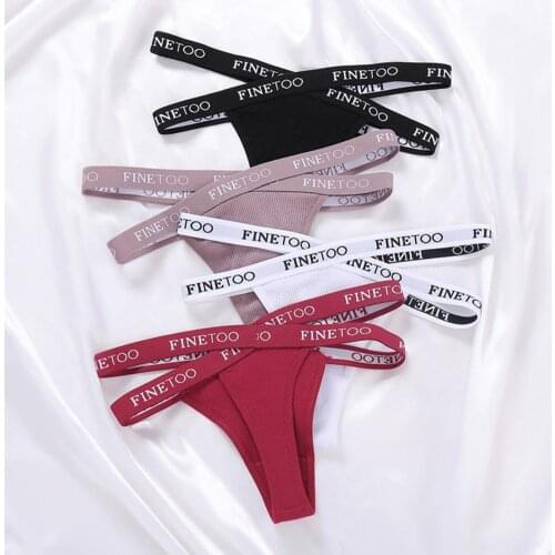 Panties Letter Design Cross Strap Polyester Lady Sexy G-string Thongs for Sleeping