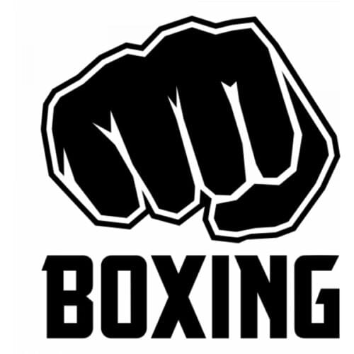 18x16cm Boxing Word Fist Boy Stickers Car Window windshield Decal Glass Body Decoration CL416