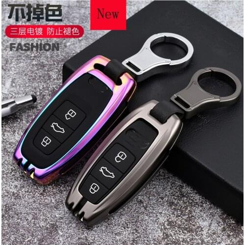 High-Quality Galvanized Alloy Car Smart Key Case Cover for Audi A4L Q5l Q7 A6L A3 Q2L Q5 2020 Models Car Accessories
