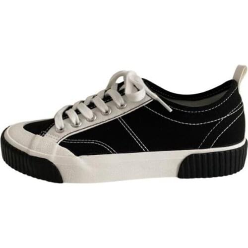 New womens sneakers fashion cloth stitching round head shallow mouth lace flat non-slip couple casual shoes women