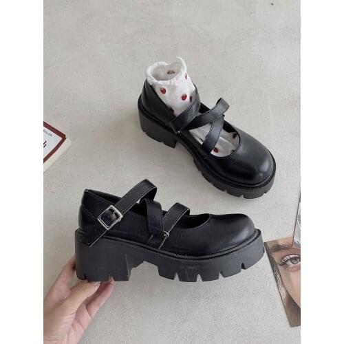 Retro British Style Mid-Heel Ladies Single Shoes Spring And Summer New Japanese Jk Small Leather Shoes