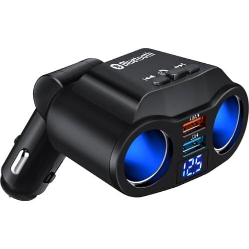 12V 24V Car 2 Way Power Socket Splitter Dual USB Charger LED Voltmetr For Mobile Phone Tablet GPS For SUV Truck Auto Accessorie