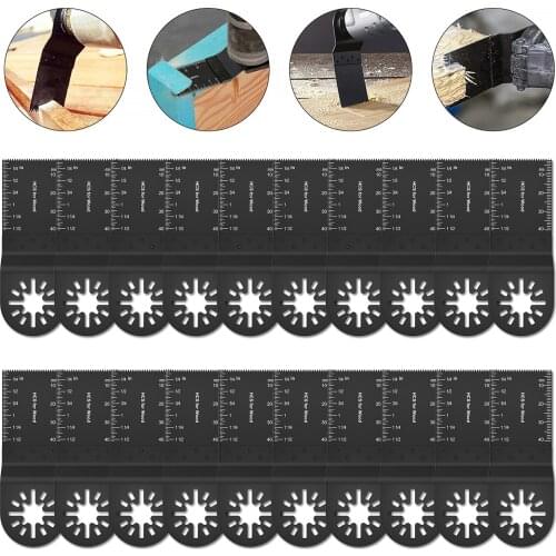 20pcs 35mm HCS Oscillating Multi Tool Saw Blades Multi Saw Blade Wood Trimmer Saw Blade for Metal Woodworking Cutter Power Tools