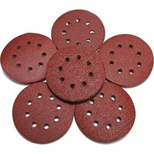 50 Pcs 125mm Sanding Discs 8 Hole 5inch Sander Discs Pads Orbital Round Power Sander Paper Abrasive Tool 40 60 80 120 240 Grits