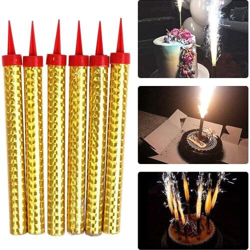 6pcs/set Gold Color Birthday Candles With Stand Cake Candle Party Supplies Wedding Decoration Baby Children Party Atmosphere