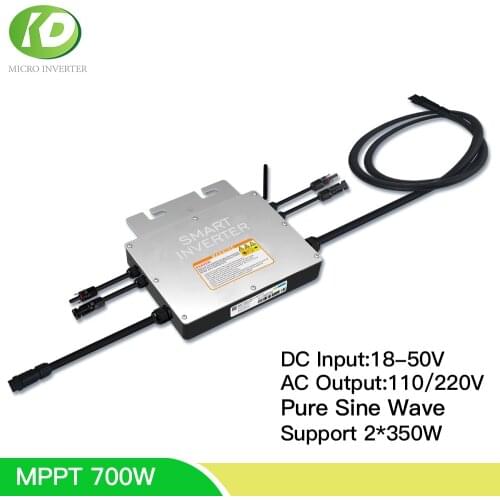 700W MPPT Micro Solar Inverter 30V 36V On Grid Tie Inversor Pure Sine Wave Single Three Phase Connection For 110V 220V Output