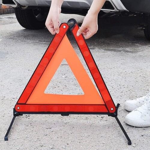 Car Emergency Breakdown Warning Triangle Red Reflective Safety Hazard Car Tripod Folded Stop Sign Reflector cinta reflectante