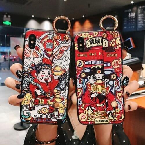 Double Crane 3D Embossed Phone Case For Samsung S10e S8 9 10 20 21 Ultra Plus Note8 9 10 20 Ultra Wrist Matte Phone Cases