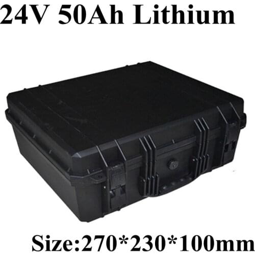 Suitcase 24v 50Ah 24v li ion battery pack waterproof portable toolbox plastic mobile instrument box power energy storage charge
