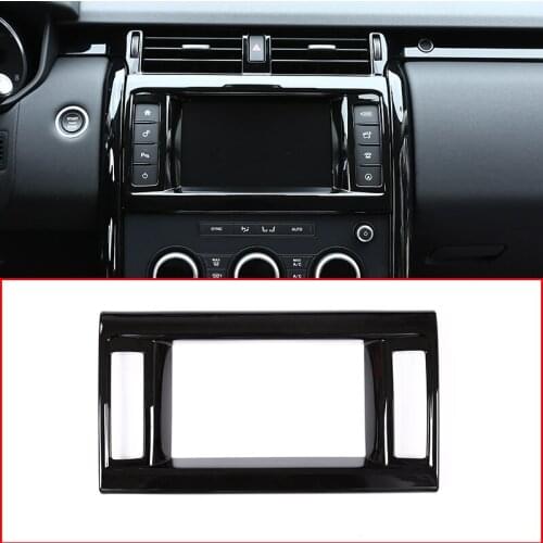 Piano Black ABS Chrome Interior GPS Navigation Frame Cover Trim For Land Rover Discovery 5 LR5 L462 2017-2018 Car Accessories