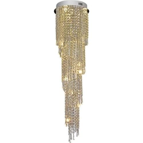 Modern Art Decorative Staircase Crystal Chandelier for Stair Living Room Bedroom,Industrial hotel lobby long lustre lamp