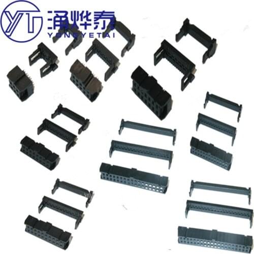 YYT 10Set FC-6/8/10/12/14/16/18/20/30/40/50/64 PIN FEMALE HEADER IDC SOCKET CONNECTOR 2.54MM FOR 1.27MM wire 6p 10p 20p 40P