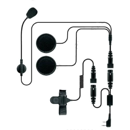 Helmet Headset 2 Pin PTT Helmet Headset Earpiece for Earpiece for Ham Radio for KENWOOD For Baofeng UV-5R BF-888S