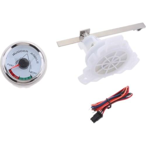 52mm Marine Boat Rudder Angel Gauge 0-190ohm Chrome White 812-00051