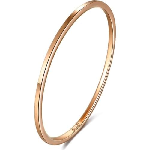 18K Yellow Gold Ring AU750 Gold Ring Band Smooth Cocktail Ring Lady Ring