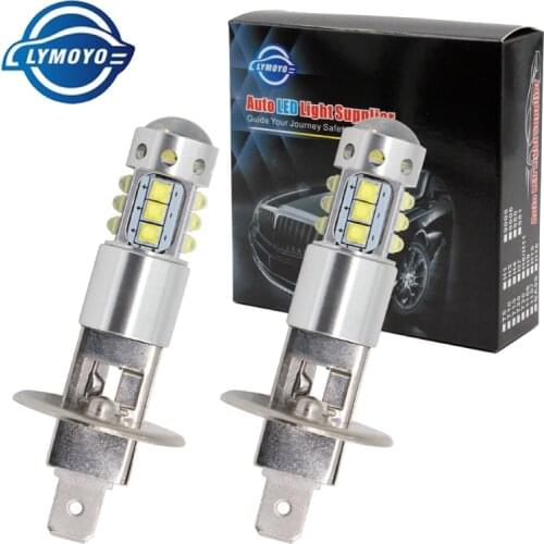 LYMOYO 2pc car led H1 80w 16LED chip DRL daytime running light Auto fog lamp Headlight daylight 12v light source white