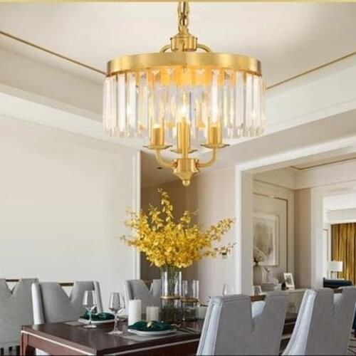 Loft Lustre Chandelier New Art Deco Crystal Chandelier Indoor Lighting Black Gold Vintage Lamp For Dinning Room Chandelier