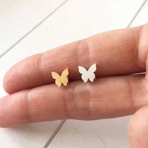 Cute Butterfly Stud Earrings For Women Kids Jewelry Stainless Steel Gold Color Small Earrings Fashion Pendientes Mujer Moda 2020