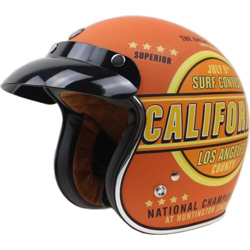 DOT motorcycle Helmet TORC Open Face bike Helmet with goggle straps and visor Novelty design for retro bikes and rider