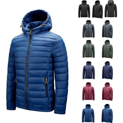 Winter Warm Waterproof Jacket Men 2021 New Autumn Thick Hooded Cotton Parkas Mens Fashion Casual Slim Jacket Coat Male
