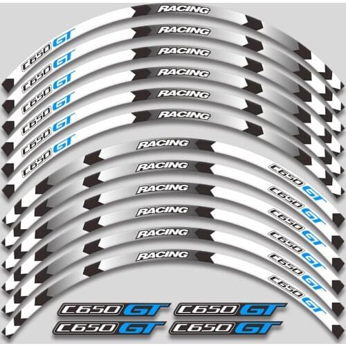 A set of 12pcs high quality motorcycle wheel decals waterproof Reflective stickers rim stripes For all BMW C650GT c650 gt