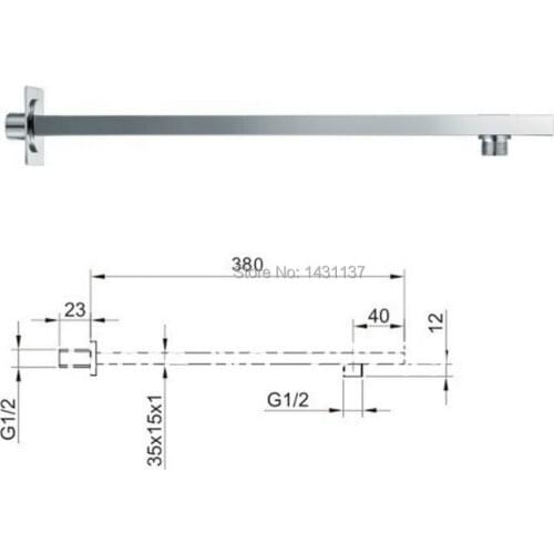 Wall-mounted 1/2' Copper Shower Arm Chrome Bathroom Shower Pipe Bathroom shower faucet Accessories